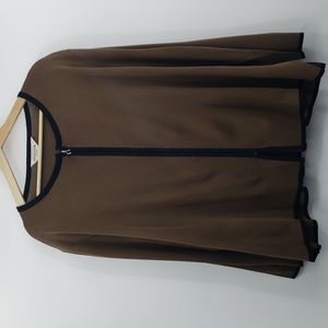 Exclusively Misooksize 3x brown black zip up cardigan